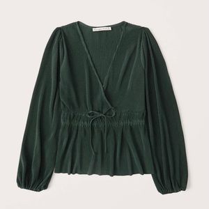 Long-Sleeve Tie-Front Top